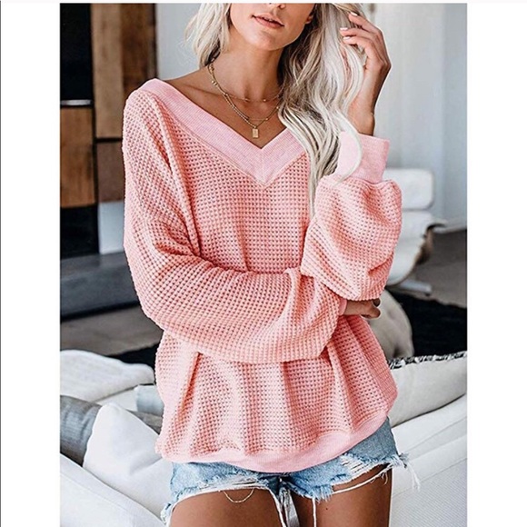 Pink Ribbed Pullover Sweater - Picture 2 of 4